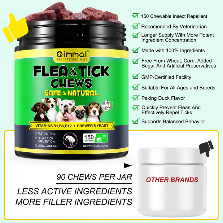 Flea &amp; Tick Support Chews for Dogs — 150 Soft Chews