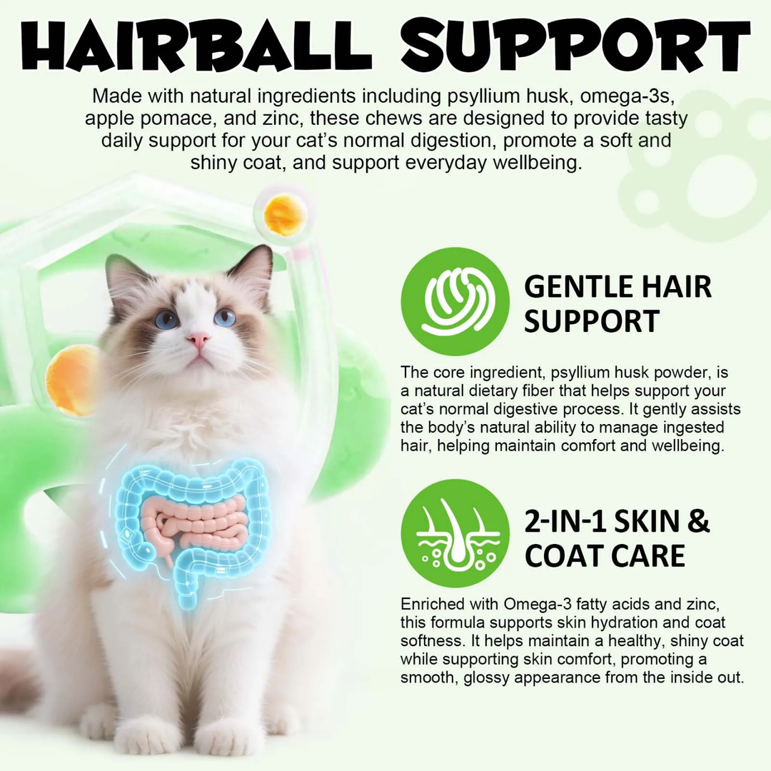 Hairball Support Chews for Cats — 100g
