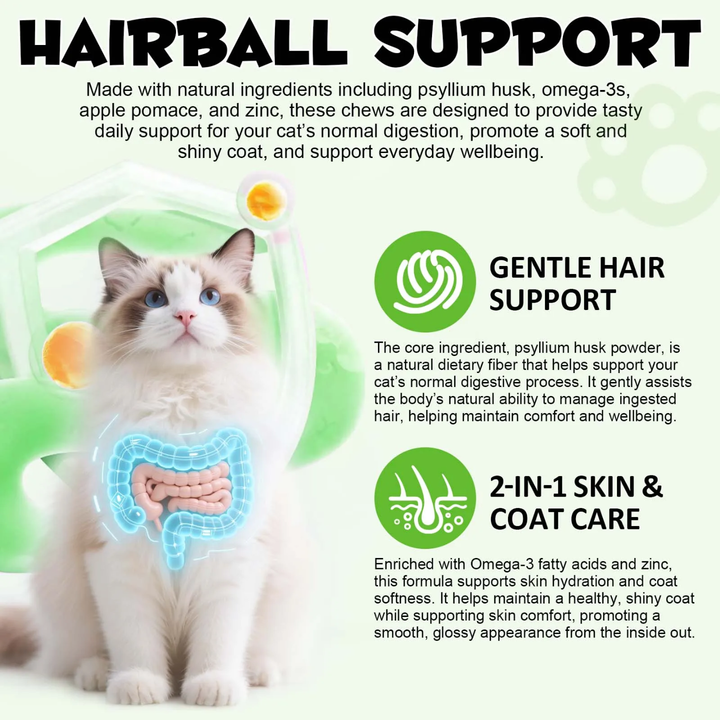 Hairball Support Chews for Cats — 100g