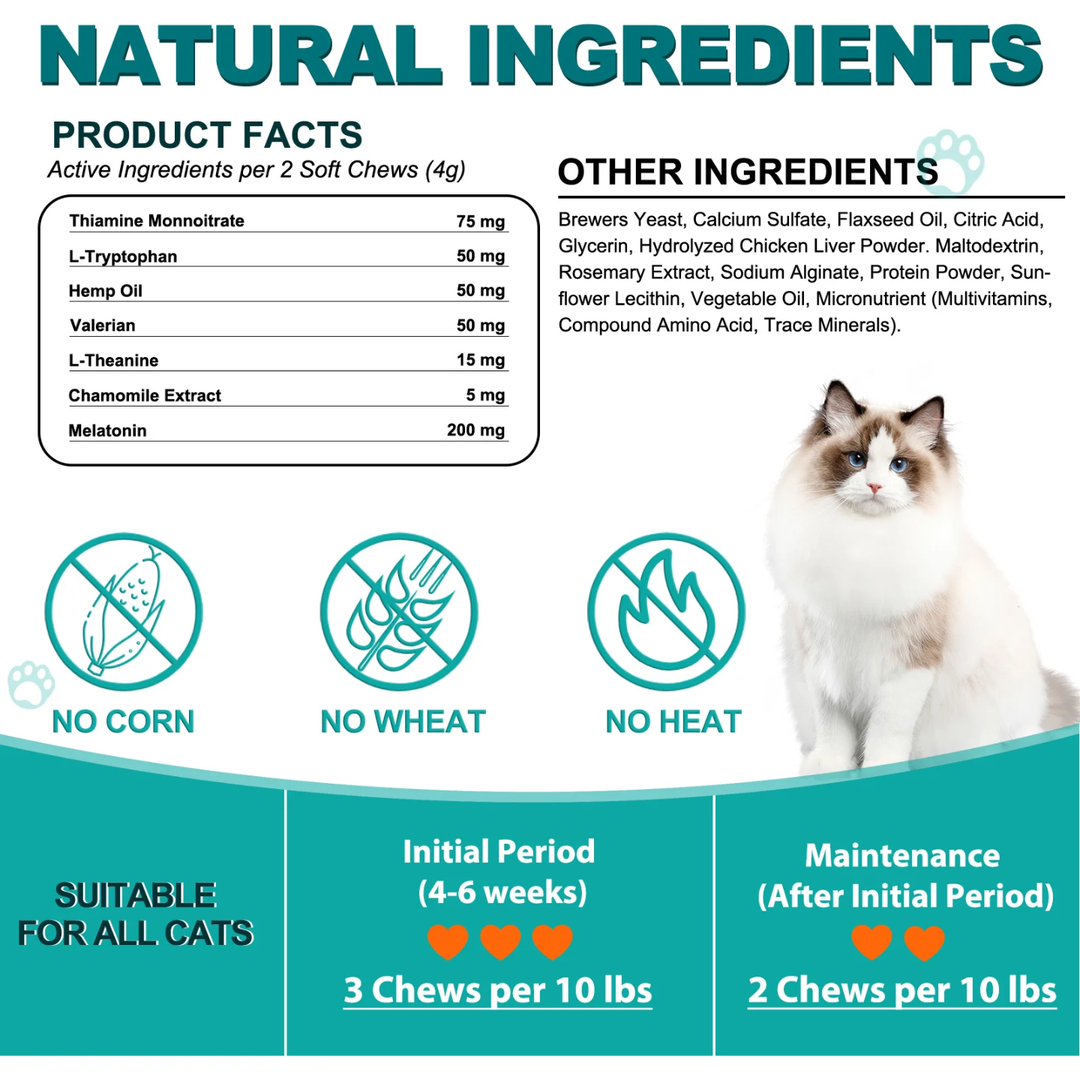 Calming Support Chews for Cats — 200 Soft Chews