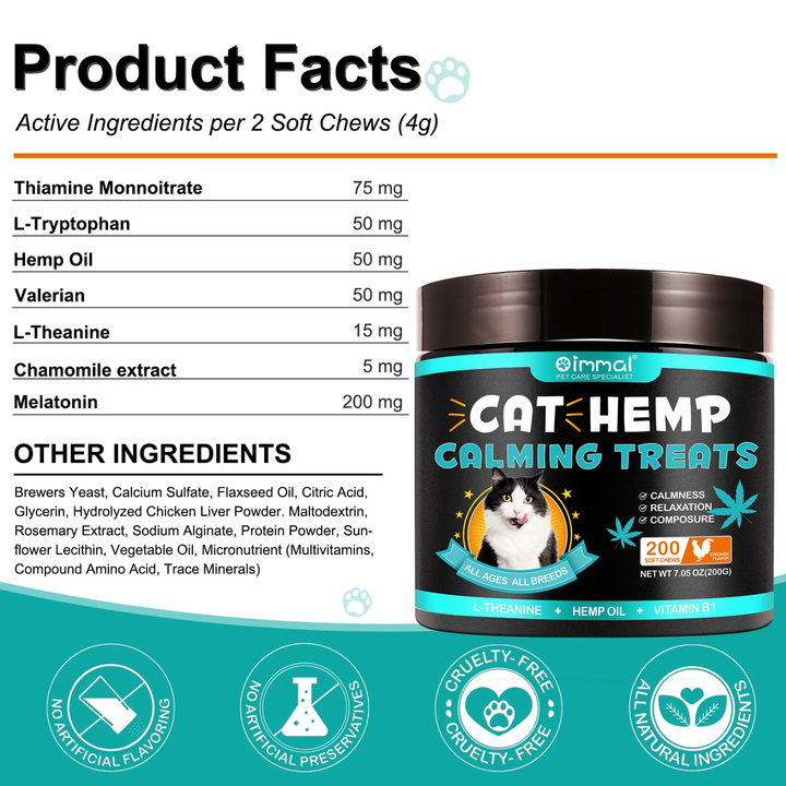 Calming Support Chews for Cats — 200 Soft Chews