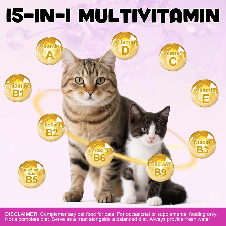15-in-1 Multivitamin Chews for Cats — 100g