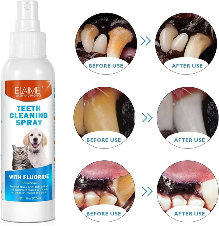 Pet Teeth Cleaning Spray with Fluoride — 120ml