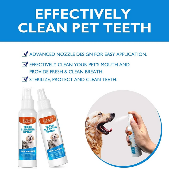 Pet Teeth Cleaning Spray with Fluoride — 120ml