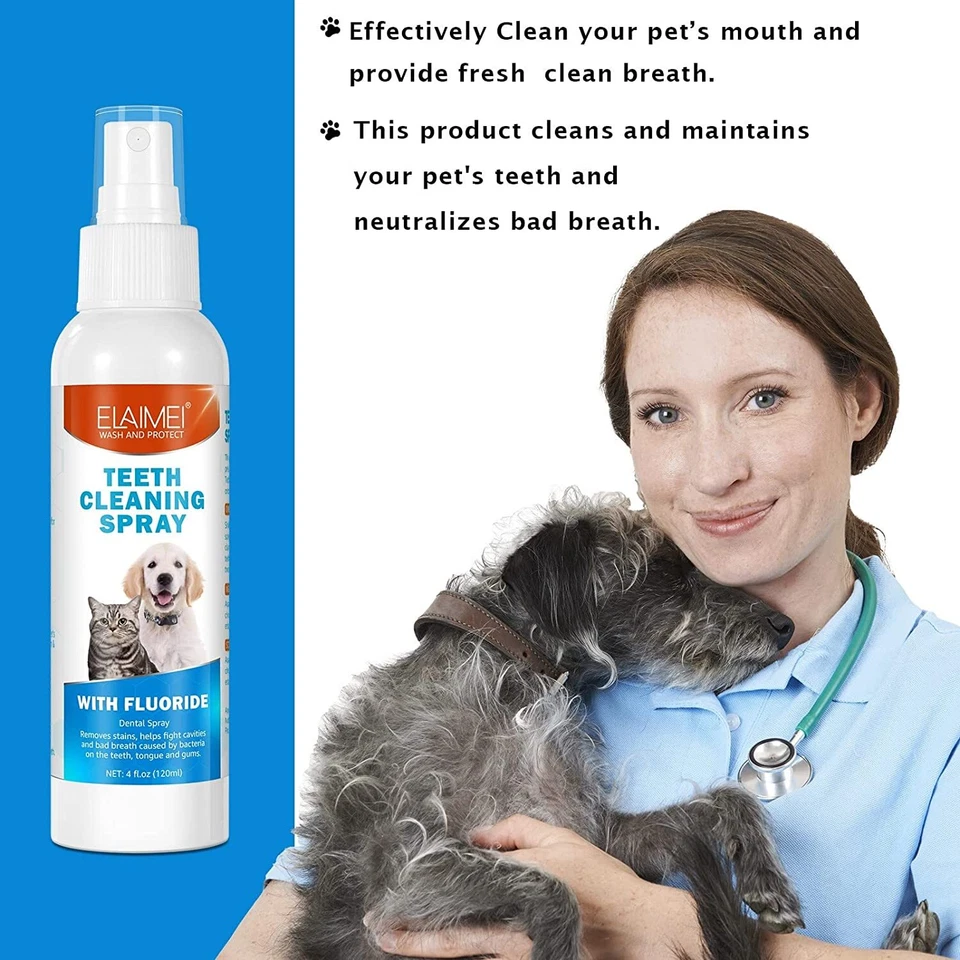 Pet Teeth Cleaning Spray with Fluoride — 120ml
