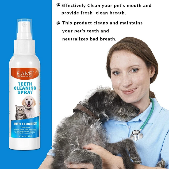 Pet Teeth Cleaning Spray with Fluoride — 120ml